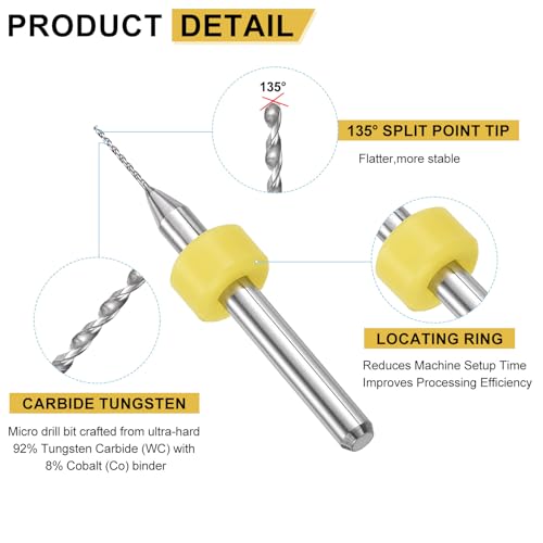 PATIKIL 30 Pack 0.55mm Micro Drill Bits Carbide Tungsten Steel - size: 0.55mm