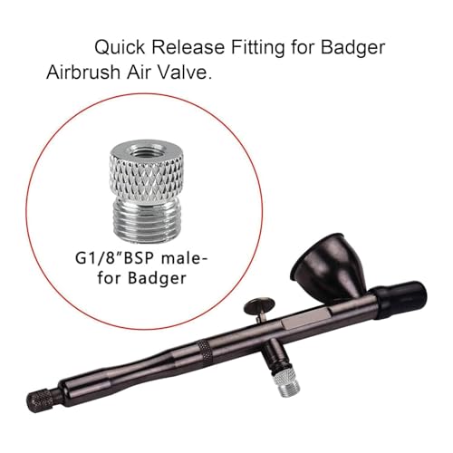 HUBEST 11pc Airbrush Adapter Kit, 1/8" 1/4" BSP for Badger Paasche Aztec - size: KIT 2