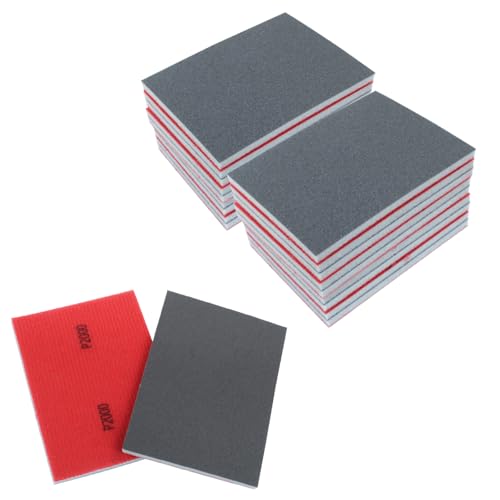 2000 Grit Sanding Sponge, 4" x 3", 20Pcs - style: 2000 Grit