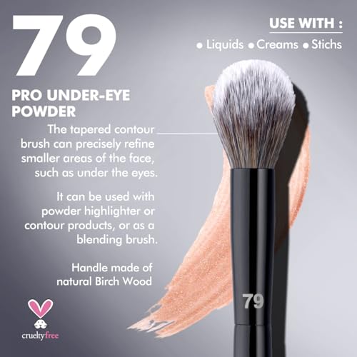 Bueart Design Pro Under-Eye Powder Makeup Brush 79 with Premium Hair