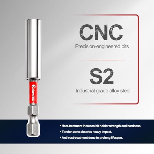 2PCS 12inch Magnetic Drill Bit Extension Holder for Impact Driver,1/4" Hex Shank S2 Steel Magnetic Screwdriver Extension,Drill Bit Extender - size: 2PCS