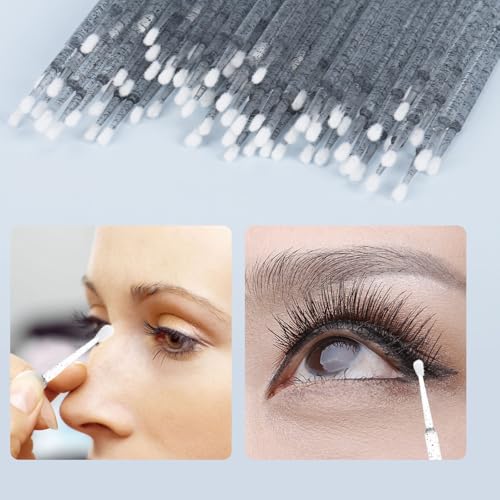Tbestmax 500 Pcs Micro Applicator Brush, Micro Swabs, Disposable Eye Lashes Mascara Wands for Eyelash Extension - Crystal Black - color: Crystal Black