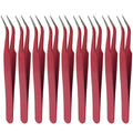 Murtenze 9 Pack Precision Tweezers, Stainless Steel, Pink - color: Pink