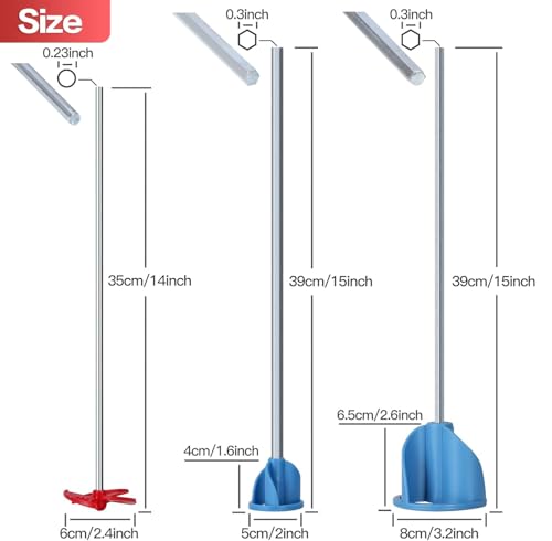 2 Pcs Paint, Epoxy Resin, Mud & Ceramic Glaze Mixer Paddle Blades - color: Big Blue-38cm