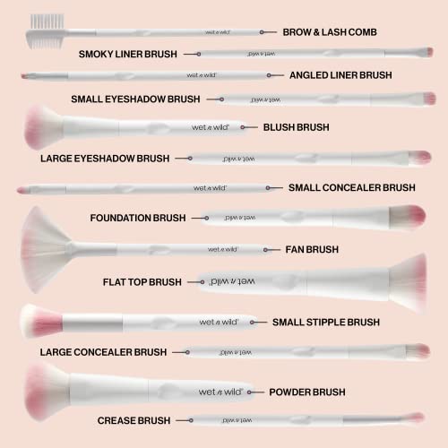 wet n wild Fan Brush, Blending Brush for Highlighter, Blush, & Peel Masks, Ergonomic Handle (Pack of 2) - color: Fan, size: 7.28 in (Pack of 2)