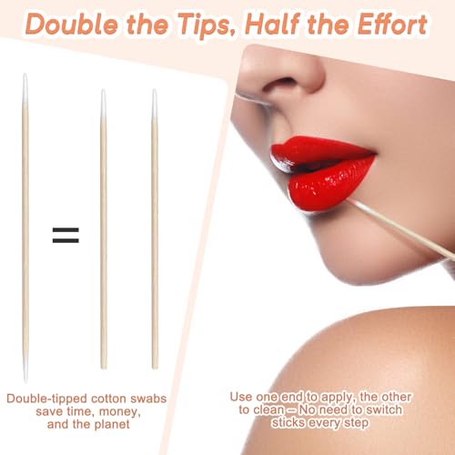 600 Dual-Tip Pointed Cotton Swabs for Nails and Makeup - color: 600 Dual-tip