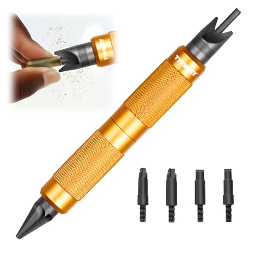 Case Prep Multitool, Case Chamfer Deburring Tools for Reloading - color: Orange