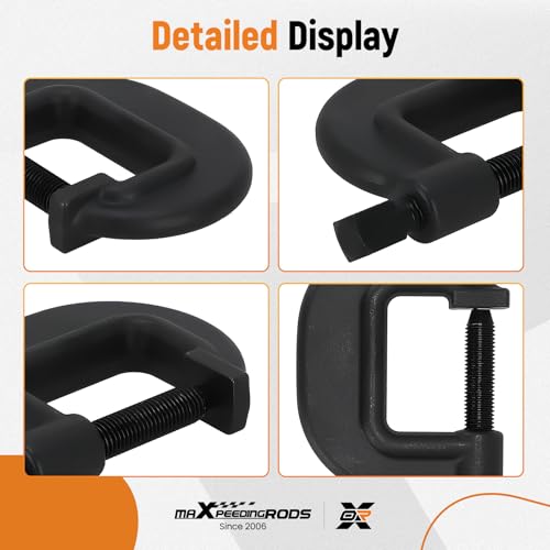 maXpeedingrods C-Clamp, 3-7/16" Opening Capacity, 2-1/2" Throat - style: 3-7/16"