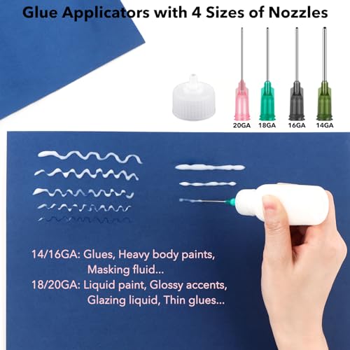 12PCS 30ml Plastic Squeezable Dropper Bottles with Blunt Needle Tips for Glue, Paint, Craft and Oil Applications - color: 12PCS