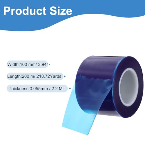 PATIKIL Removable Protective Film Tape, 4 Inch x 656 ft PE Surface Protective Scratch Film Tape Roll for Furniture Electrical Appliances Plastic Hardware No Stickiness, Blue - color: Blue, size: 4 Inch x 656 FT
