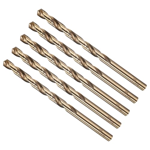 METALLIXITY Micro Drill Bit (#6) 4341 High-Speed Steel Gold 135° 5Pcs - size: #6 (5.182mm)