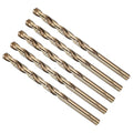 METALLIXITY Micro Drill Bit (#6) 4341 High-Speed Steel Gold 135° 5Pcs - size: #6 (5.182mm)
