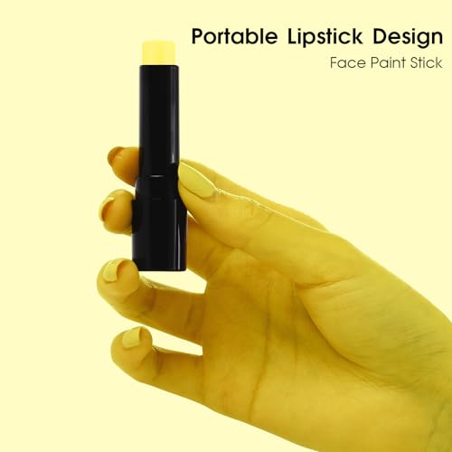 BADCOLOR Yellow Face Body Paint Stick, Full-Coverage Eye Black Sticks for Adults, Hypoallergenic Face Painting Kit for Halloween SFX Lion Tiger Stage Cosplay Costume Party - color: 1PCS Yellow