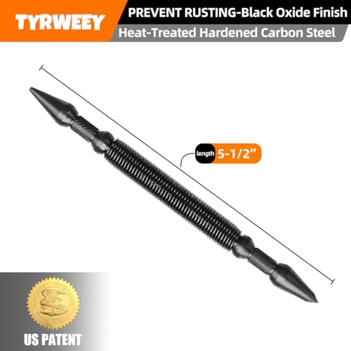 Nail Setter, Spring Loaded Center Punch for Wood& Metal, Hammerless - size: 1/16 Nail Setter& 3/16 Center Punch -1pc