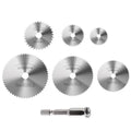 7 Pcs HSS Saw Blades Cutting Wheel Set, 6.35mm Hex Shank Mandrel - style: HSS 6+1 Hex Shank