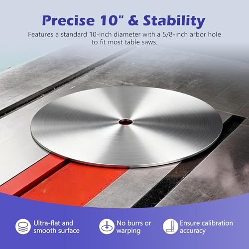 10 in Table Saw Calibration Plate, 5/8 in Arbor Sanding Disc Set - style: Plate with Sandpaper*18