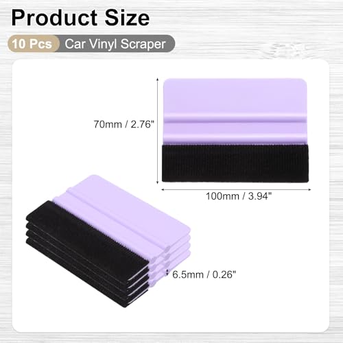 HARFINGTON 10pcs Car Vinyl Scraper 4inch Vinyl Squeegee Felt Edge Squeegee Tool for Car Window Tint Wallpaper Decal Sticker Installation Crafts Car Wrap Paste, Purple - color: Purple