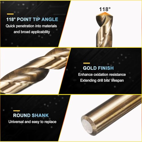 PATIKIL #44 Drill Bit Micro 4341 High-Speed Steel for Thin Metal 10 Pack - size: #44
