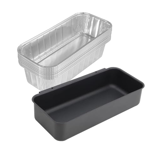 LS'BABQ 70379 Grill Grease Catch Pan for Weber Genesis II 400/600 and II LX 400/600, Summit 400 and 600 Gas Grill Grease Tray with 10PCS 6498 Aluminum Foil Drip Pan Liners for Weber SmokeFire EX4 EX6 - size: For Weber Summit