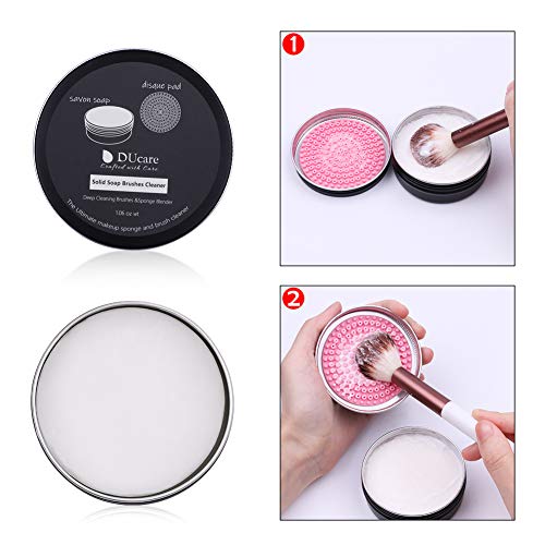DUcare Makeup Brush Cleaner Shampoo Soap Solid Brush Cleaning Mat Removes Cosmetic Color Brush Cleaner Pad for Cleaning Makeup Sponges Brushes - color: B-Cleaner-Coconut