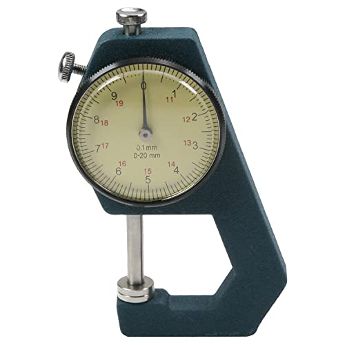 Utoolmart Dial Thickness Gauge, Flat Head Thickness, 0-20mm Tester Dial Measuring Tool for Paper Leather Cloth Paper, Film, Wire 1 Pcs - size: 0-20mm--AL1105