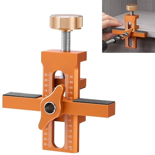 Cabinet Door Installation Positioner Jig - Adjustable Cabinet Door Positioning Tool, Aluminum Alloy Cabinet Installation Tools, Cabinet Clamps for Installing Cabinets, Cabinet Door Mounting Jig(A)