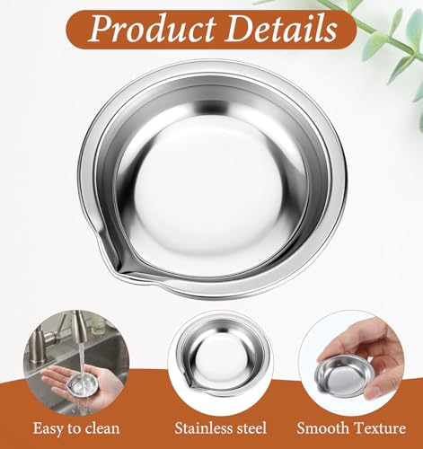 12 PCS 1.9 Inch Metal Paint Tray, Small Mixing Cups Stainless Steel