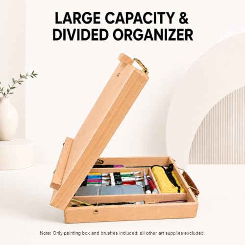 Table Easel Sketchbox Easel with Paint Brushes for Painting - size: Easel+8 Brushes