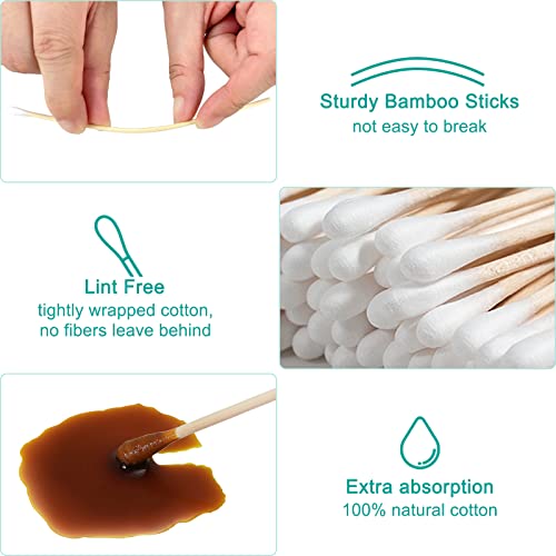 Eyxformula Extra Long Cotton Swabs 500 Pcs, 6 Inch Sturdy Fsc Bamboo Sticks - color: 500 Pcs