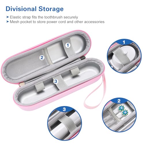 ProCase Toothbrush Travel Case for Oral-B & Sonicare -Pink - color: Pink
