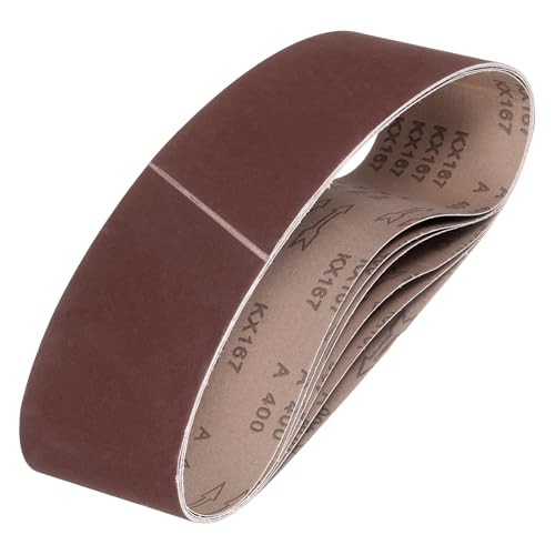 HARFINGTON 6 x 48 Inch Sanding Belts, 6 Pcs 400 Grits Aluminum Oxide - size: 6x48 inch(400 grit)