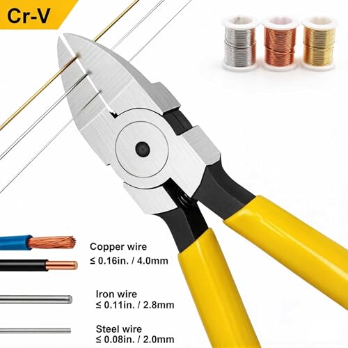 Hanpex 6in. Wire Cutters Set, Ultra Sharp Small Side Cutter Clippers with Spring Loaded, Flush Cutting Pliers, Diagonal Cutting Plier for Jewelry Making, Crafting, Electrical, 2 Pack - style: 6inch 2Pcs Pliers