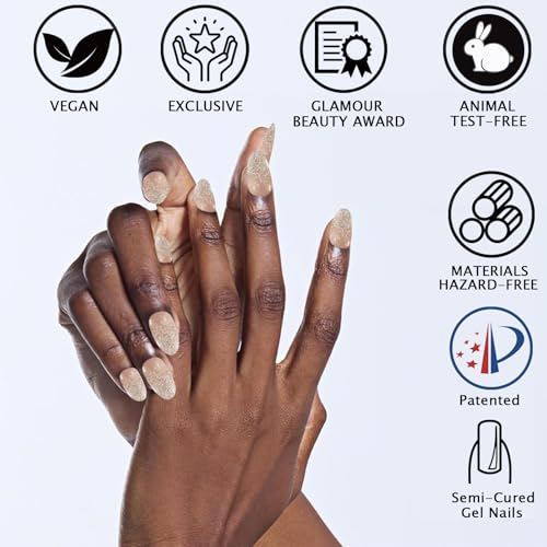 20PCS Nude Glitter Semi Cured Gel Nail Strips Wraps for Women - color: 04-nude