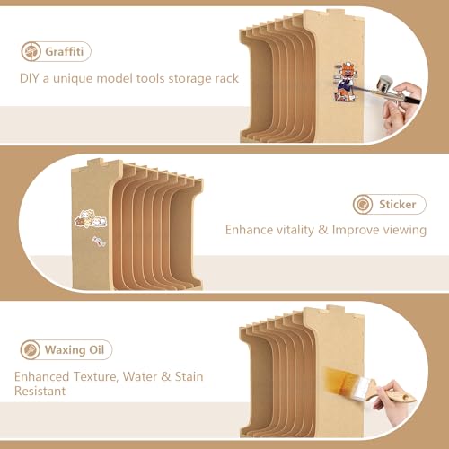 Model Kit Tool Storage Rack, Making Organizer with MDF Material (GK7)