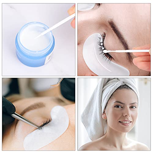 Dming 200 Pieces Disposable Micro Brush Applicator Microswabs for Eyelash Extension Removing Tools, Mini Cotton Swab Brushes for Makeup and Personal Care (White) - color: white