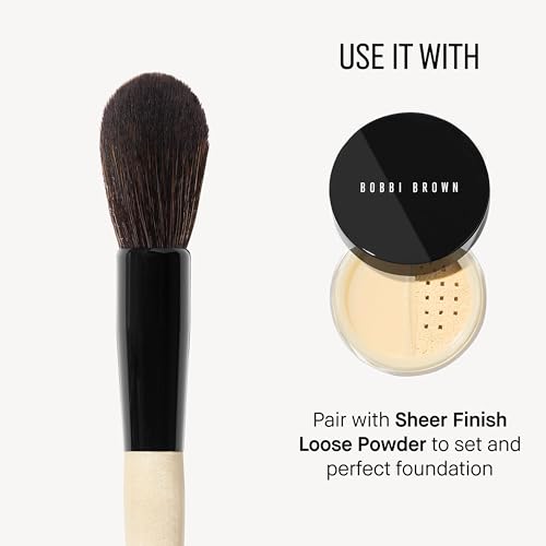 Bobbi Brown Cheek & Powder Brush | Multi-Purpose Brushes for Blending Blush, Bronzer or Powder for Seamless Application - style: Powder, Classic Design