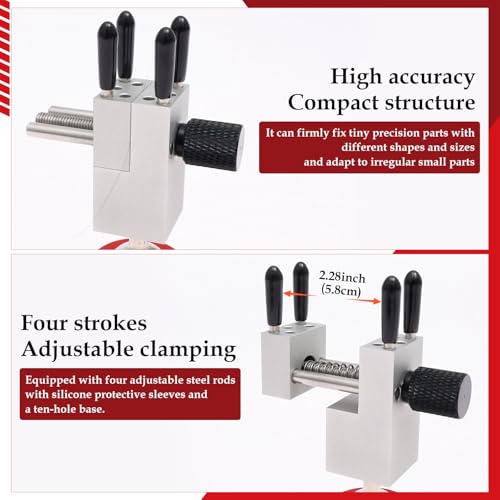 Mini Vise Table Top Clamp, Aluminum Alloy Small Bench Vice for Hobby Jeweler, 360° Rotatable Adjustable Workbench Tool for Jewelry Making DIY Project Craft Repair Tool