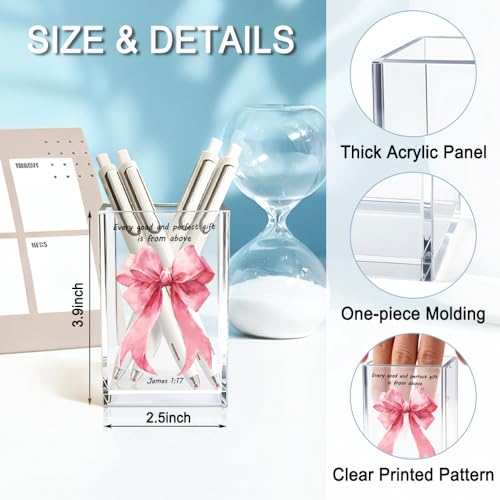 Every Good And Perfect Gifts Is From Above Acrylic Cosmetic Holder - color: pink & black
