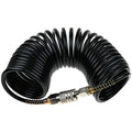 25ft Air Compressor Hose with Bend Restrictor and 1/4 Quick Coupler - Coiled Flexible Air Hose with Solid Copper Connectors