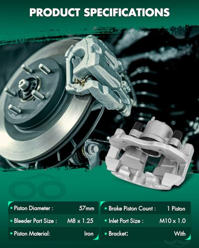 SCITOO 18B4948 Front Left Driver Disc Brake Caliper with Bracket - size: Front Driver[18B4948]Silver