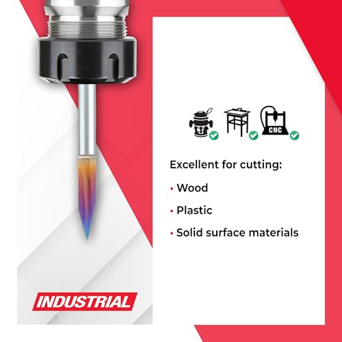 Amana Tool 45630-K Solid Carbide Spektra Extreme Tool Life Coated 30 Degree Engraving 0.005 Tip Width x 1/8 SHK x 2-1/4 Inch Long Signmaking Router Bit - size: 45630-K