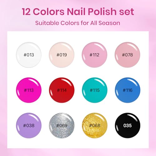 Regular Nail Polish Set Non Gel, Quick Dry Bulk Nail polish Non Gel - color: Regular Colors