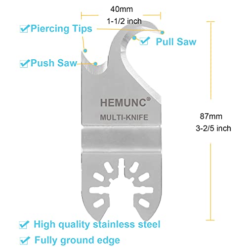 3PCS Oscillating Multitool Saw Blades, Oscillating Multi Tool Hook Knife Blade for Cutting Roofing Shingles, PVC Carpet, and Cardboard, Fit Dewalt Milwukee Rockwell Bosch Dremel Ryobi Ridgid - size: 3PCS