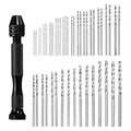Generic 49pcs Pin Vise Drill Bit Set, 0.5mm-3.0mm Micro Mini Twist Drill Bits Set 48pcs, Precision Pin Vise Rotary Hand Tools, for Metal Wood Plastic Model DIY Making