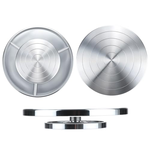 QWORK Sculpting Wheel, 8 Inch Double-Sided Aluminum Alloy Turntable with Smooth Rotation, Versatile Use for Clay Modeling, Cake Decorating, and Art Display