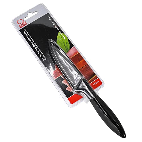 Chef Craft Premium Paring Knife with Sheath, 3 inch Blade 8 inches in Length, Black - style: Paring Knife with Sheath