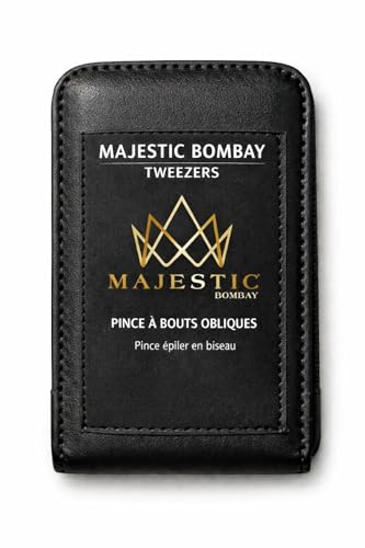 Majestic Bombay Precision Tweezers Set, Fine Point, Slant, Women and Men - color: Green