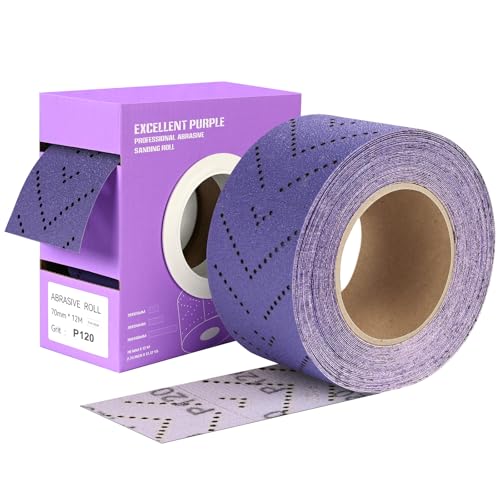 120 Grit Hook and Loop Sandpaper Roll, 2-3/4" x 13 Yard Wet Dry Sanding - style: 120Grit
