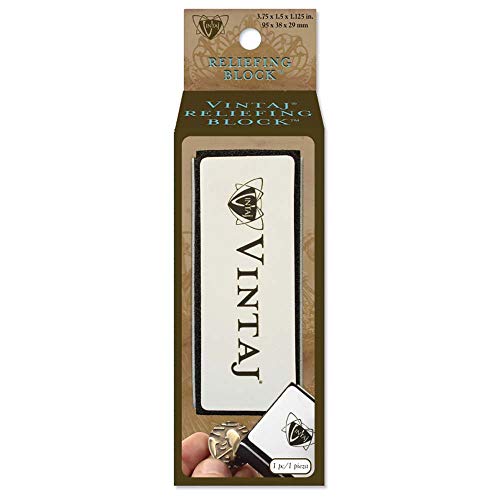 Vintaj Metal Reliefing Block, Three Color-Coded Grits; Heavy, Medium, and Fine