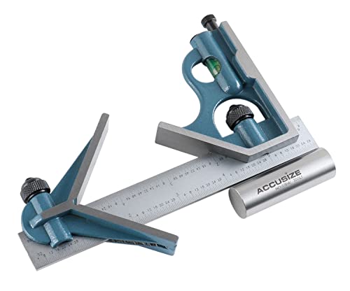 Accusize Industrial Tools Combination Square Set, 6" 4R, 0000-8100 - size: 6" 4R